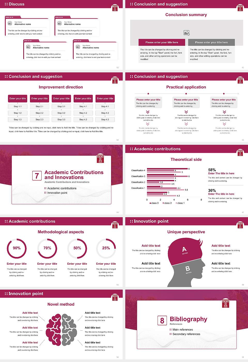 Temple University Graduation Thesis Defense PPT Template16:9 ratio PPT effect preview image6