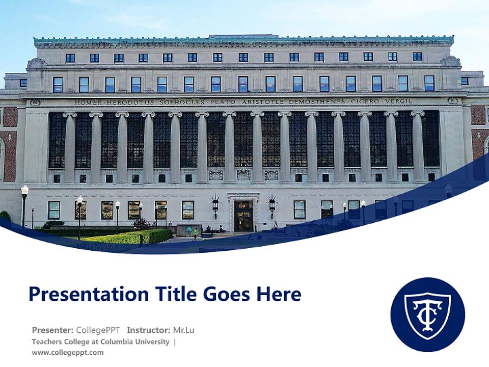 Teachers College at Columbia University Course/Courseware Creation PPT Template4:3 ratio PPT effect preview image5