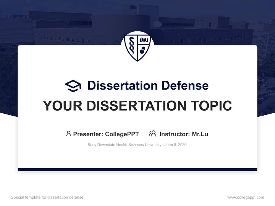 Suny Downstate Health Sciences University Graduation Thesis Defense PPT Template4:3 ratio PPT effect preview image7
