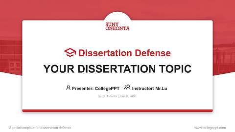 Suny Oneonta Graduation Thesis Defense PPT Template