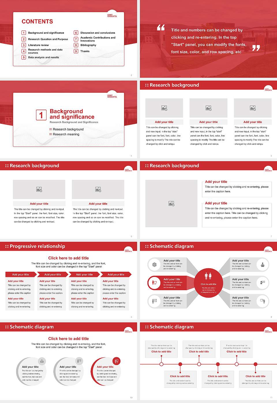 Suny Oneonta Graduation Thesis Defense PPT Template16:9 ratio PPT effect preview image2