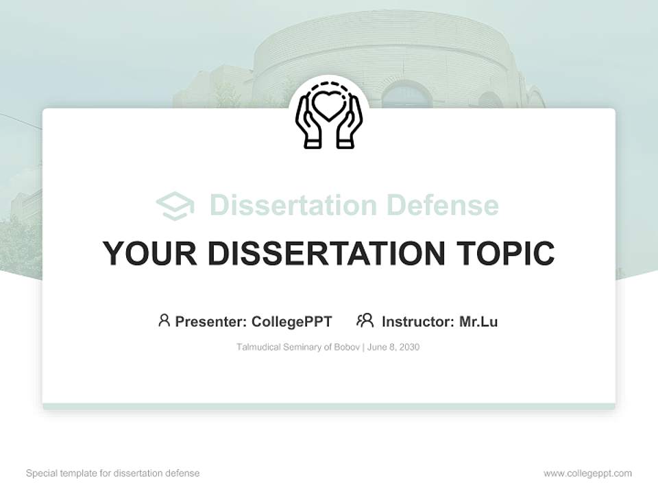 Talmudical Seminary of Bobov Graduation Thesis Defense PPT Template4:3 ratio PPT effect preview image7