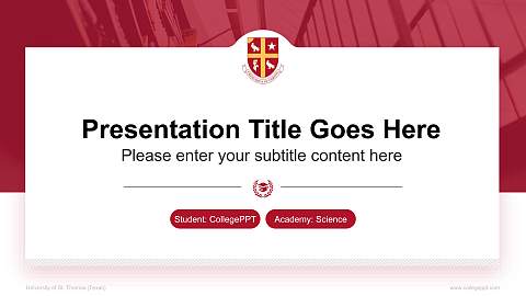 University of St. Thomas (Texas) National Scholarship Defense PPT Template