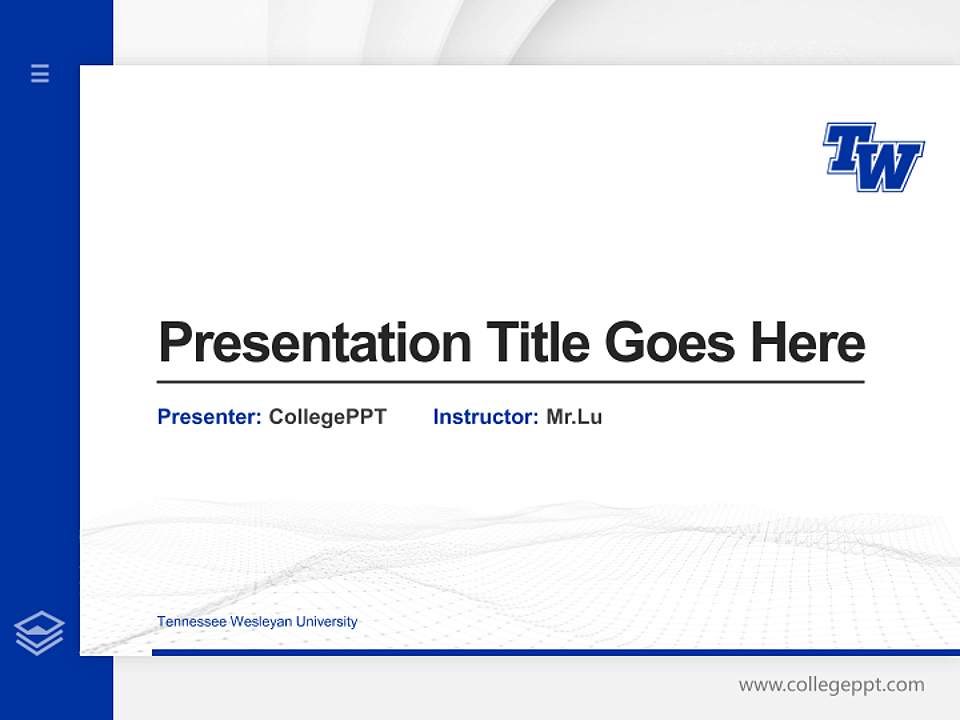 Tennessee Wesleyan University Thesis Proposal/Graduation Defense PPT Template4:3 ratio PPT effect preview image5