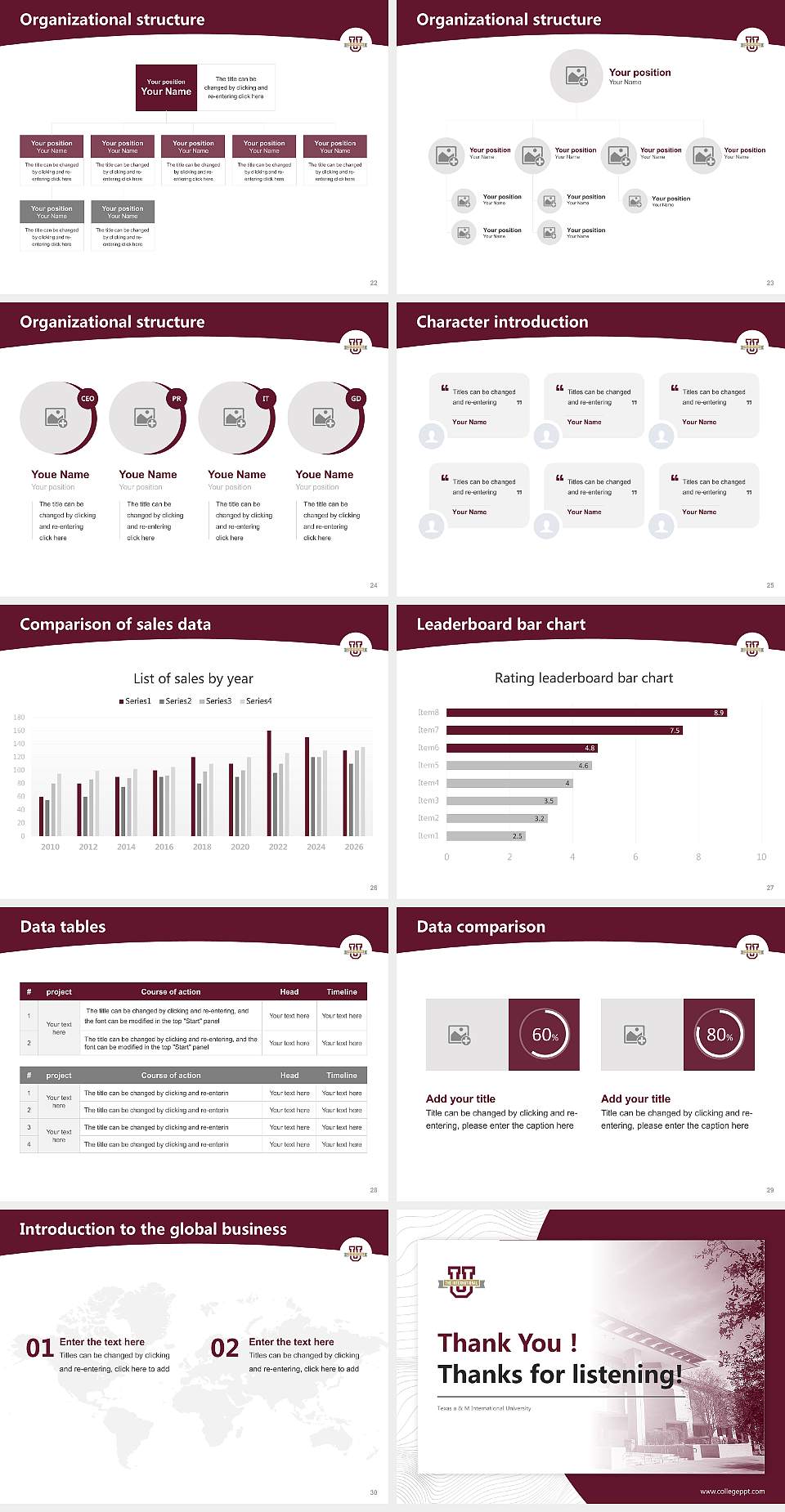 Texas a & M International University Academic Presentation/Research Findings Report PPT Template4:3 ratio PPT effect preview image4