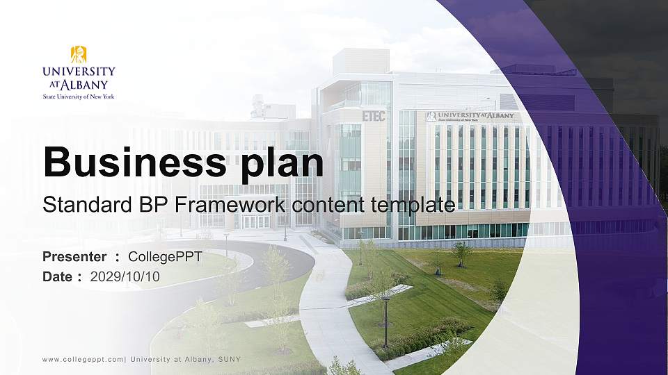 University at Albany, SUNY Competition/Entrepreneurship Contest PPT Template16:9 ratio PPT effect preview image