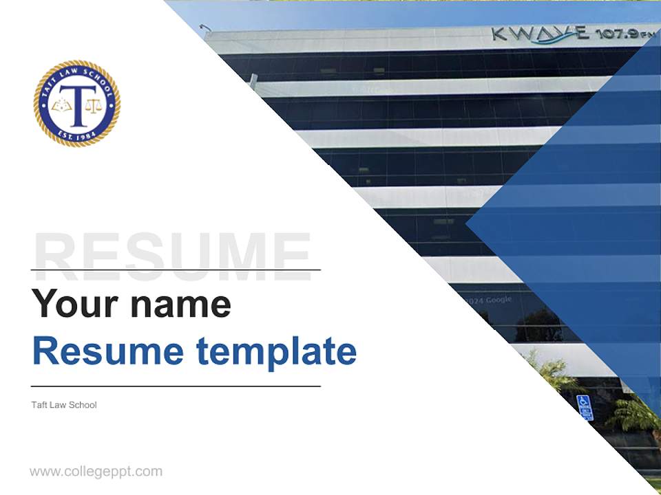 Taft Law School Resume PPT Template4:3 ratio PPT effect preview image5