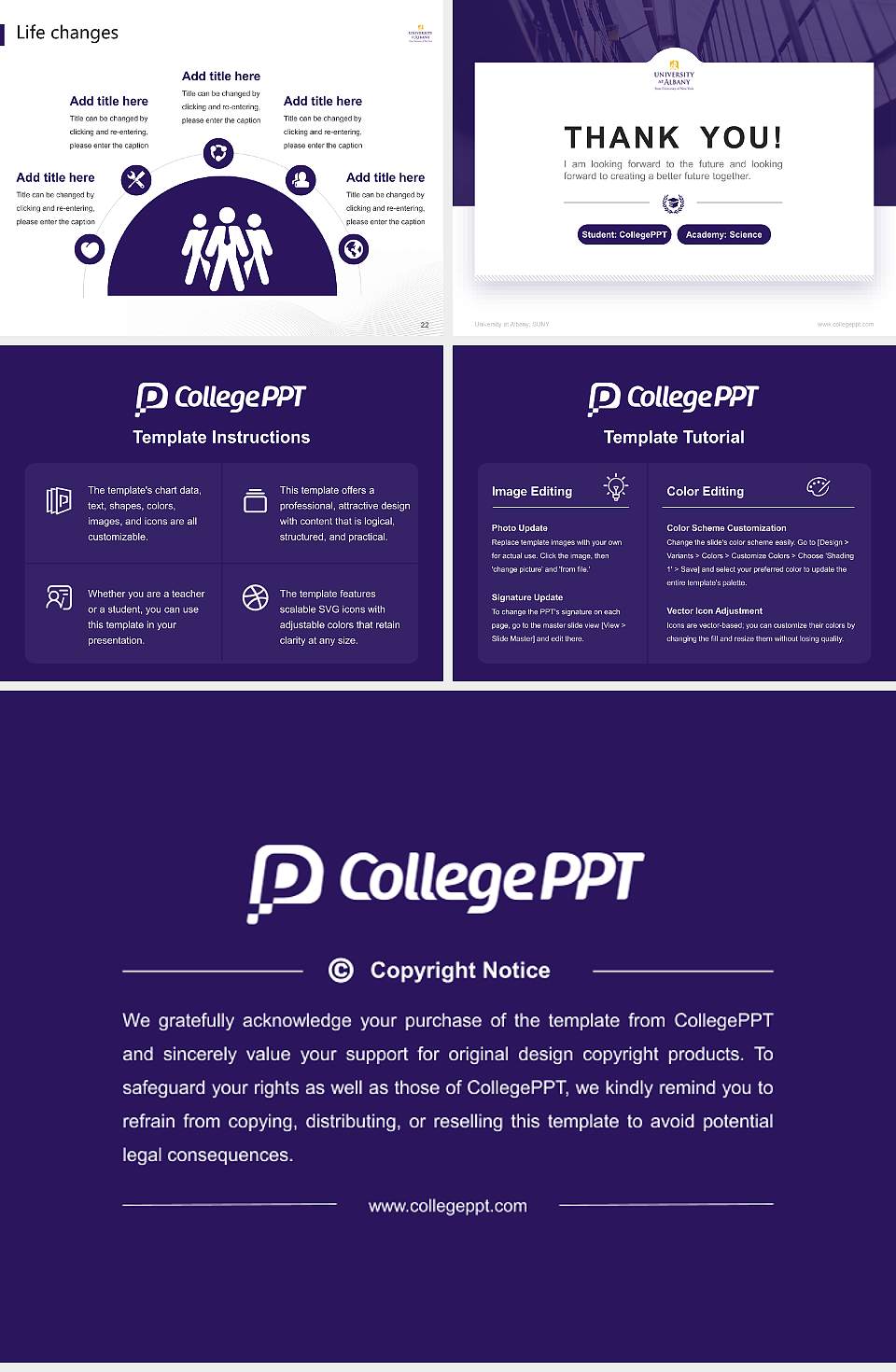 University at Albany, SUNY National Scholarship Defense PPT Template4:3 ratio PPT effect preview image4