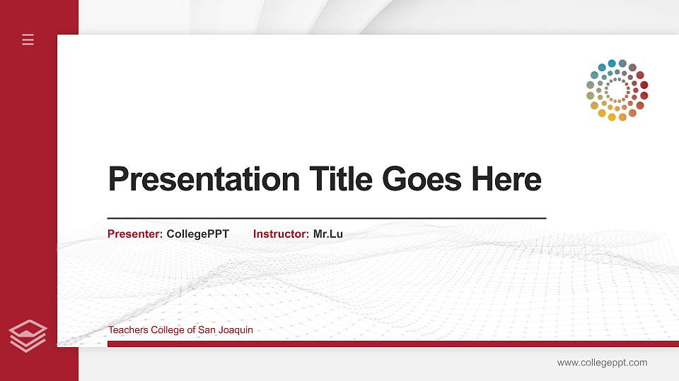 Teachers College of San Joaquin Thesis Proposal/Graduation Defense PPT Template16:9 ratio PPT effect preview image