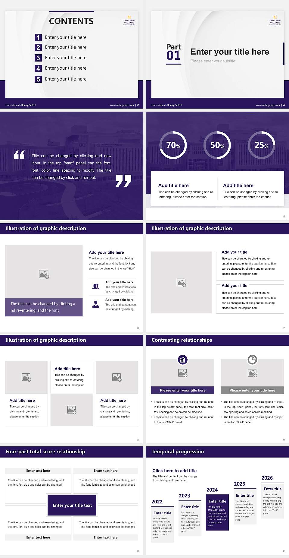 University at Albany, SUNY Thesis Proposal/Graduation Defense PPT Template4:3 ratio PPT effect preview image2