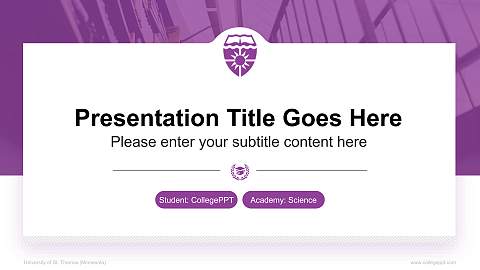 University of St. Thomas (Minnesota) National Scholarship Defense PPT Template