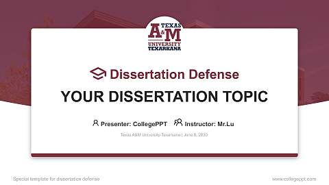 Texas A&M University-Texarkana Graduation Thesis Defense PPT Template