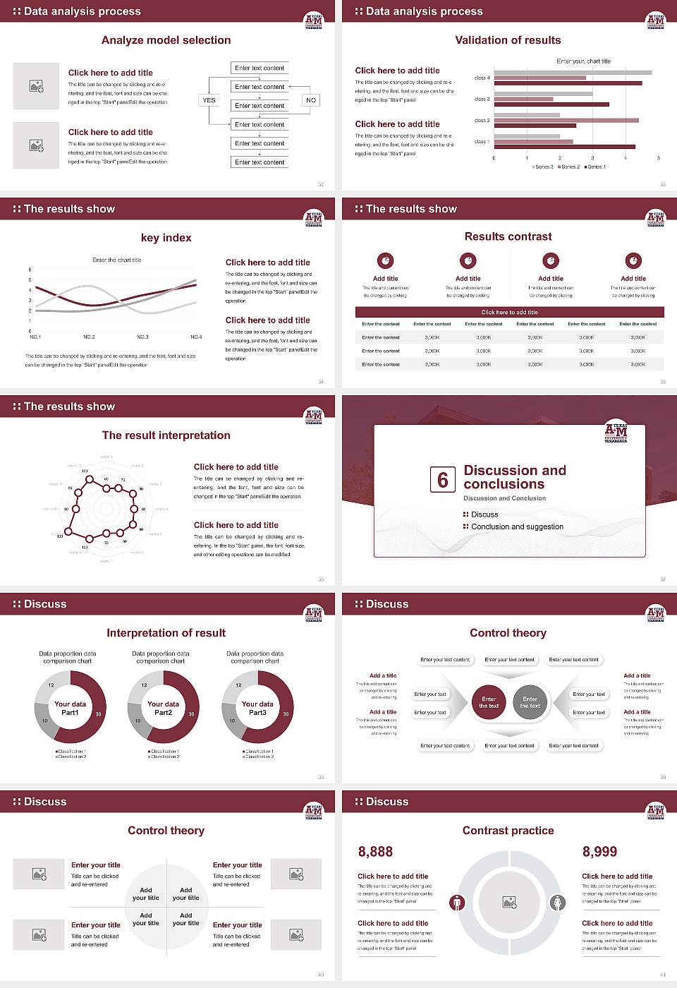 Texas A&M University-Texarkana Graduation Thesis Defense PPT Template16:9 ratio PPT effect preview image5