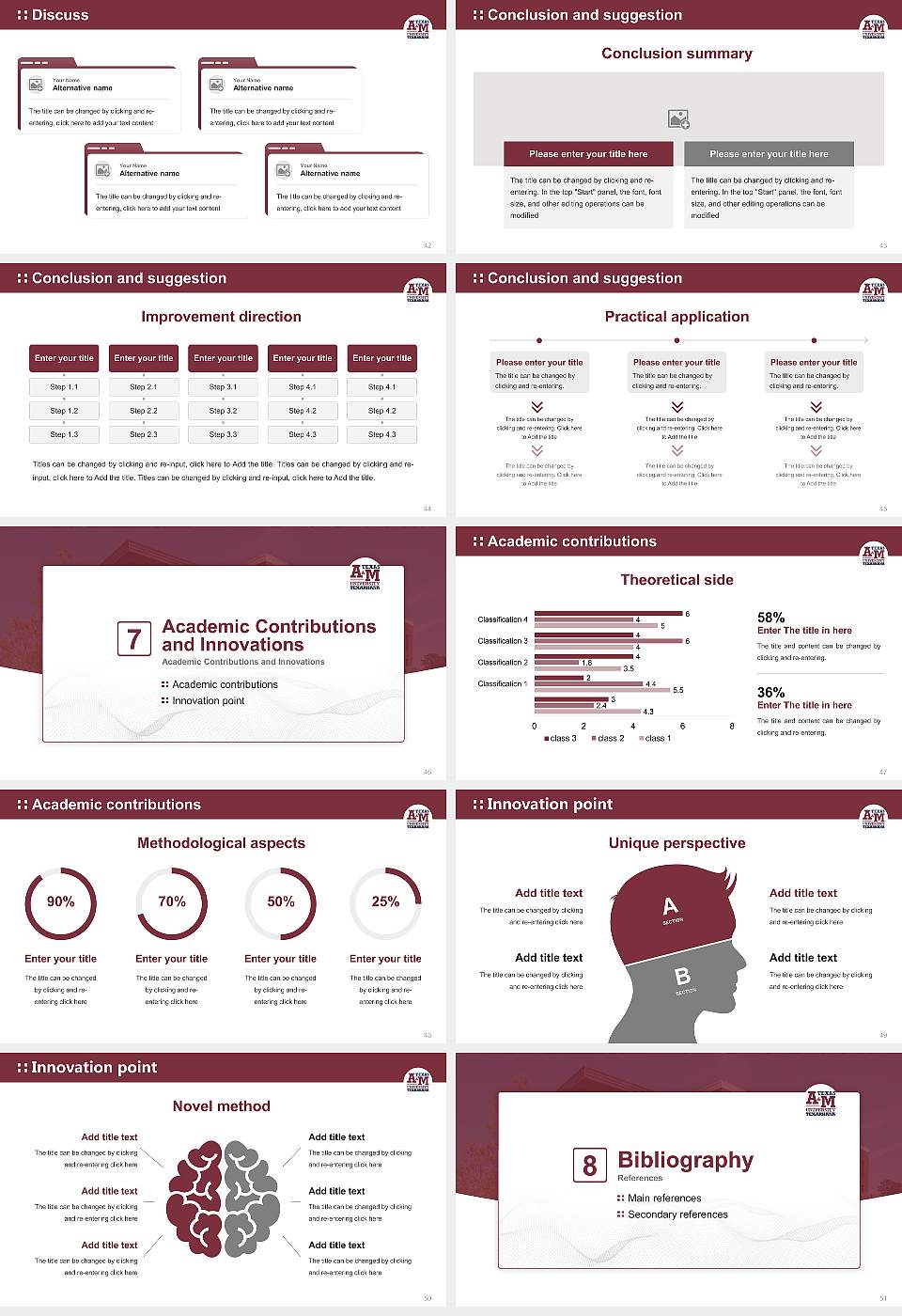 Texas A&M University-Texarkana Graduation Thesis Defense PPT Template16:9 ratio PPT effect preview image6