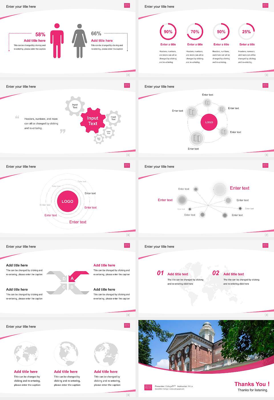 Sweet Briar College Course/Courseware Creation PPT Template16:9 ratio PPT effect preview image4