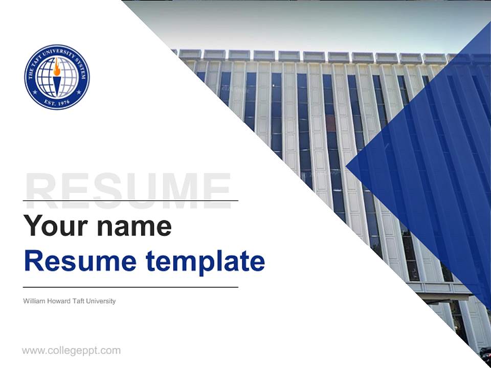 William Howard Taft University Resume PPT Template4:3 ratio PPT effect preview image5