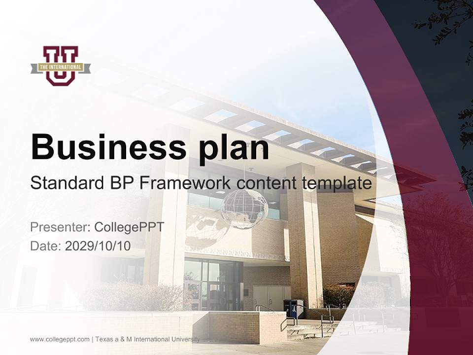 Texas a & M International University Competition/Entrepreneurship Contest PPT Template4:3 ratio PPT effect preview image9