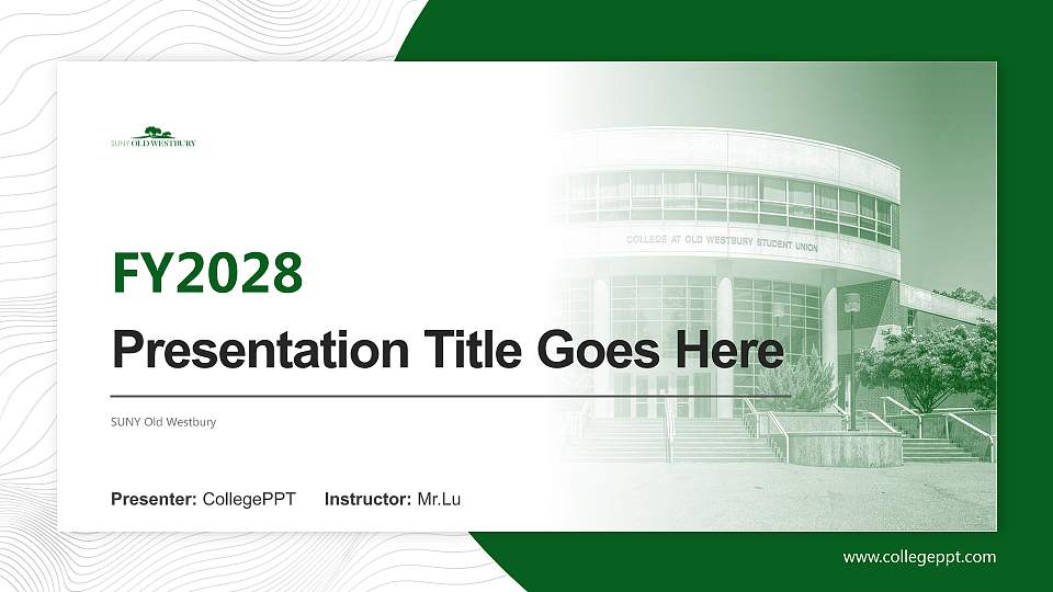 SUNY Old Westbury Academic Presentation/Research Findings Report PPT Template16:9 ratio PPT effect preview image