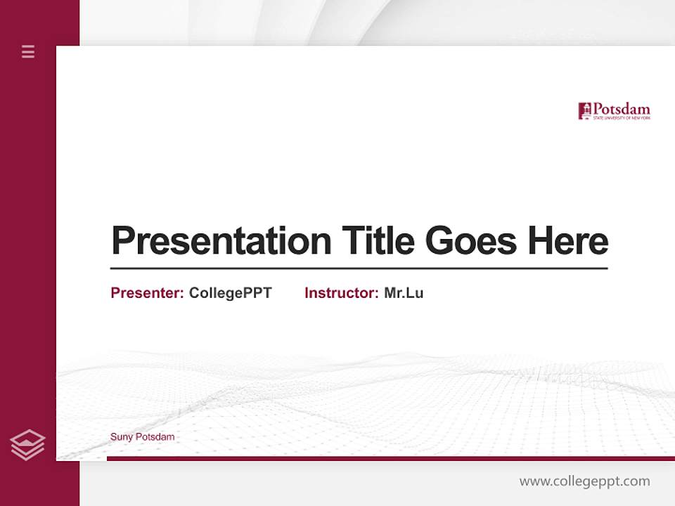 Suny Potsdam Thesis Proposal/Graduation Defense PPT Template4:3 ratio PPT effect preview image5