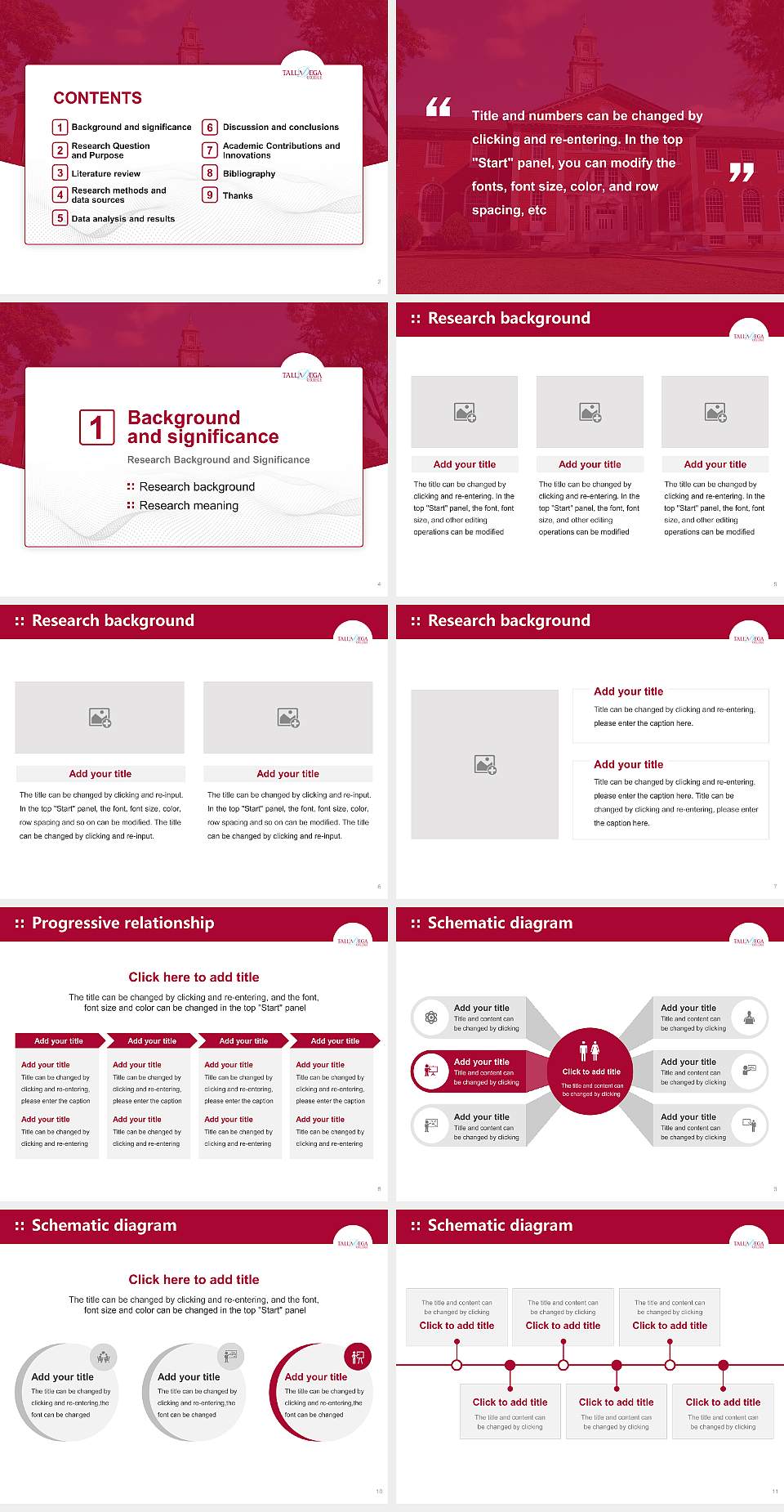 Talladega College Graduation Thesis Defense PPT Template4:3 ratio PPT effect preview image2