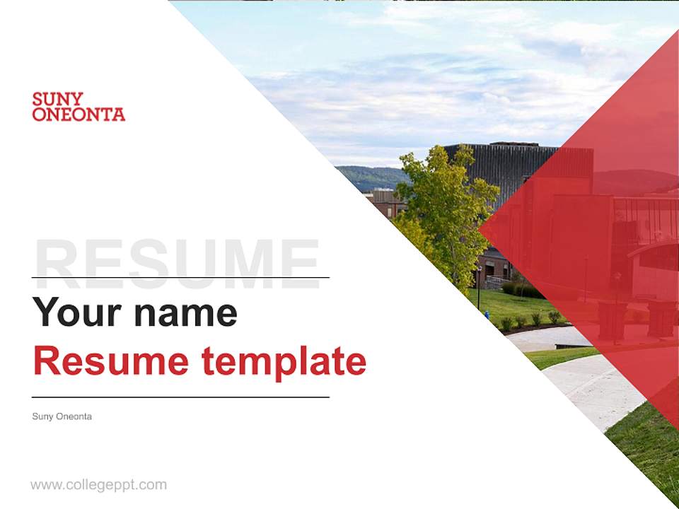 Suny Oneonta Resume PPT Template4:3 ratio PPT effect preview image5