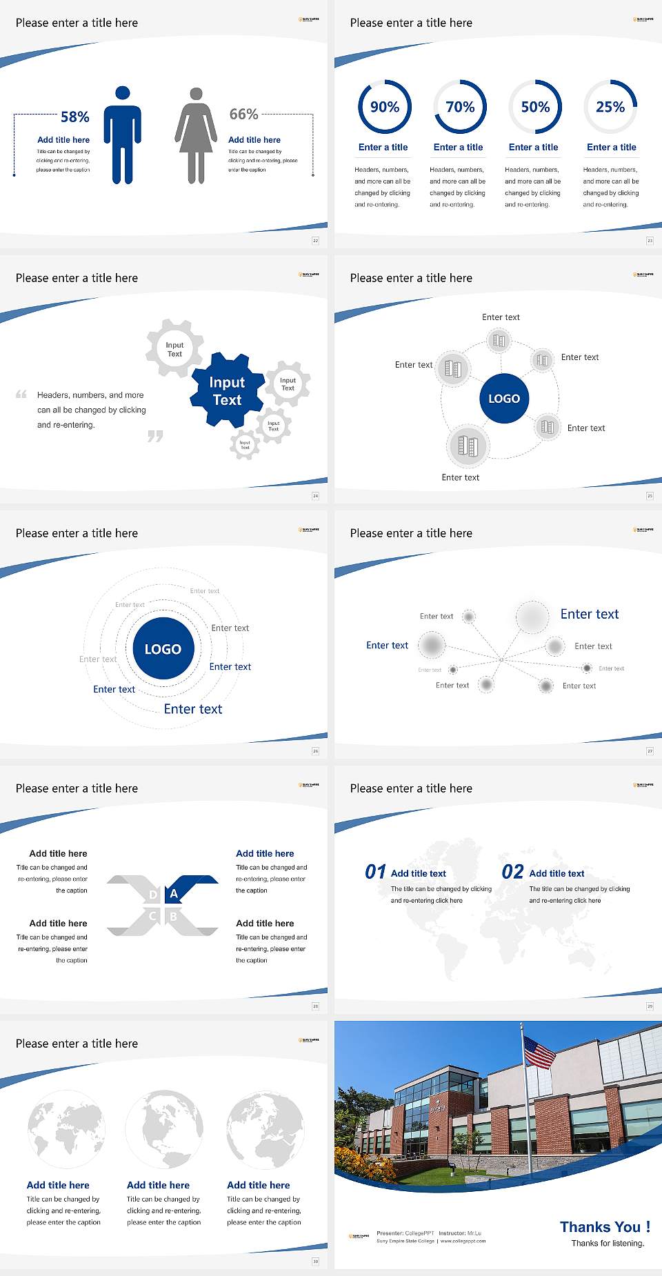 Suny Empire State College Course/Courseware Creation PPT Template4:3 ratio PPT effect preview image4