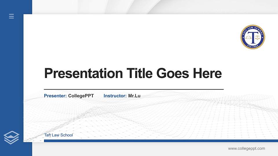 Taft Law School Thesis Proposal/Graduation Defense PPT Template16:9 ratio PPT effect preview image