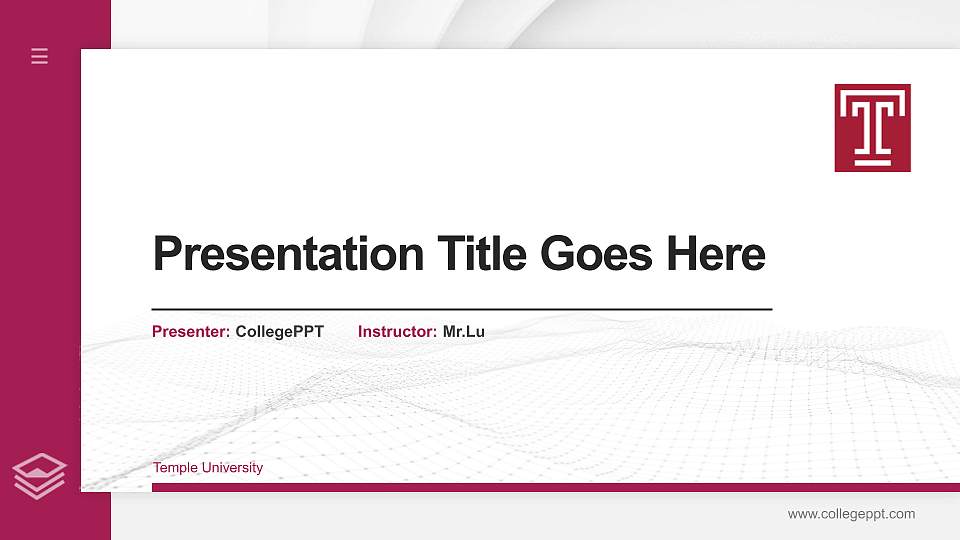 Temple University Thesis Proposal/Graduation Defense PPT Template16:9 ratio PPT effect preview image