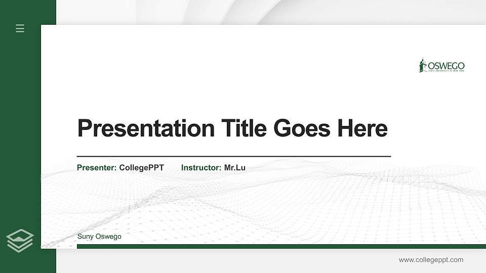 Suny Oswego Thesis Proposal/Graduation Defense PPT Template16:9 ratio PPT effect preview image