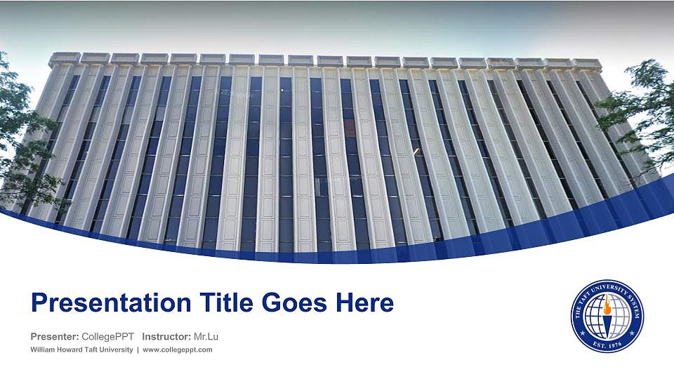 William Howard Taft University Course/Courseware Creation PPT Template16:9 ratio PPT effect preview image