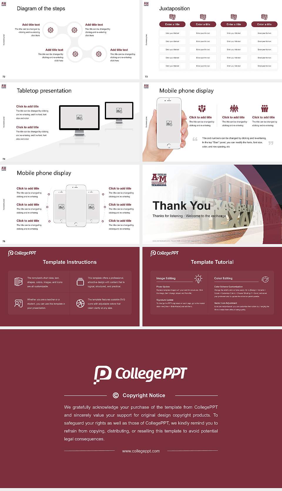 Texas A&M University-Texarkana Competition/Entrepreneurship Contest PPT Template16:9 ratio PPT effect preview image9