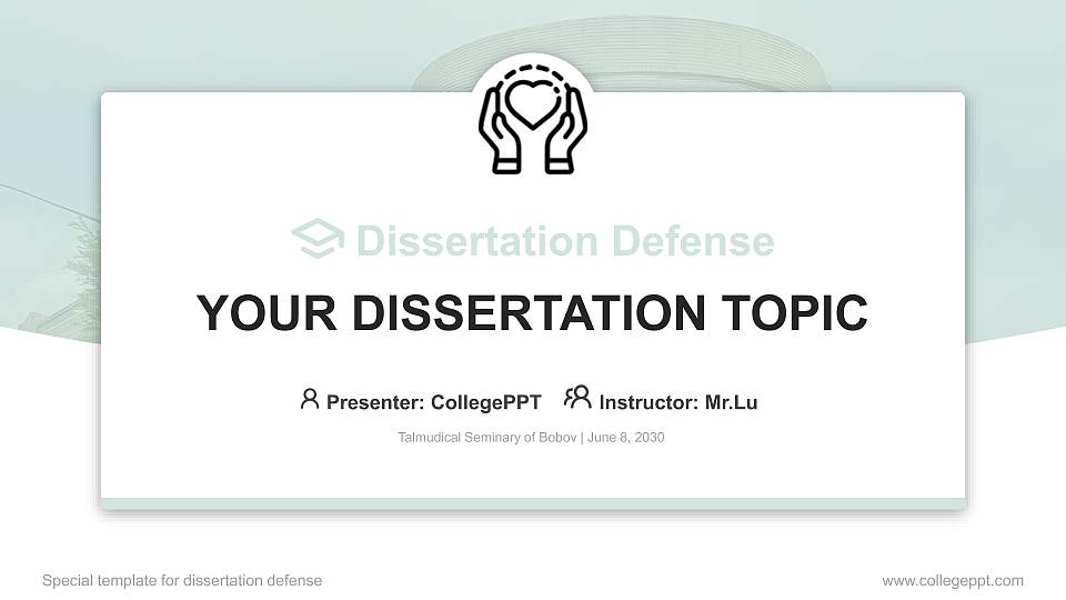 Talmudical Seminary of Bobov Graduation Thesis Defense PPT Template16:9 ratio PPT effect preview image