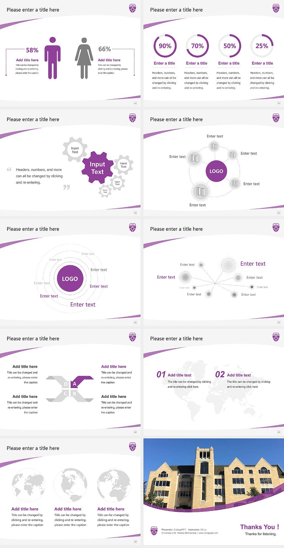University of St. Thomas (Minnesota) Course/Courseware Creation PPT Template4:3 ratio PPT effect preview image4