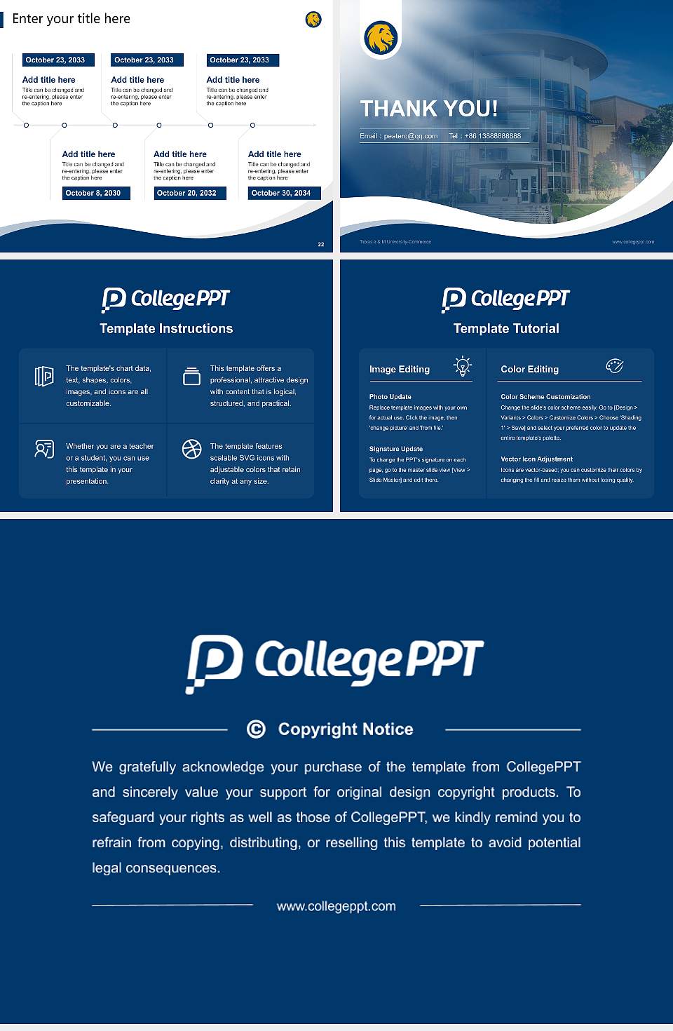 Texas a & M University-Commerce Lecture Sharing and Networking Event PPT Template4:3 ratio PPT effect preview image4