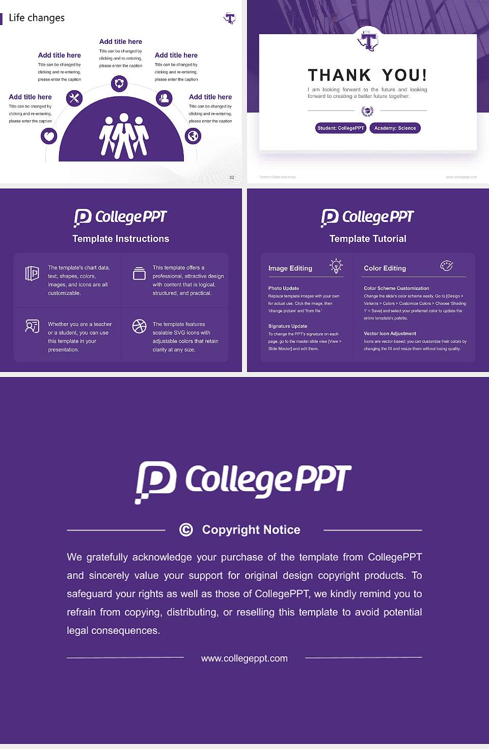 Tarleton State University National Scholarship Defense PPT Template4:3 ratio PPT effect preview image4