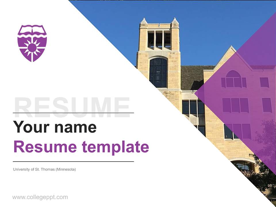 University of St. Thomas (Minnesota) Resume PPT Template4:3 ratio PPT effect preview image5