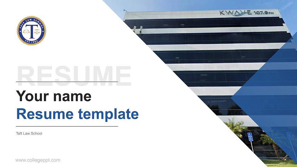 Taft Law School Resume PPT Template16:9 ratio PPT effect preview image
