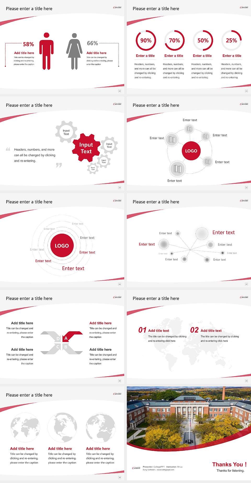 Suny Cortland Course/Courseware Creation PPT Template4:3 ratio PPT effect preview image4