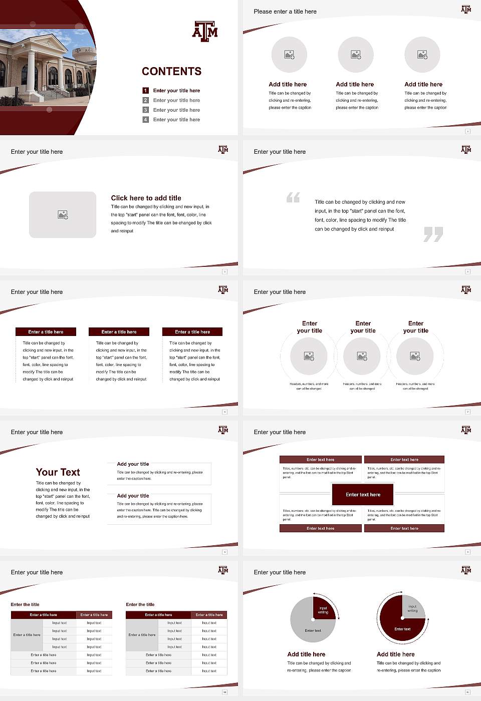 Texas a & M University-College Station Course/Courseware Creation PPT Template16:9 ratio PPT effect preview image2