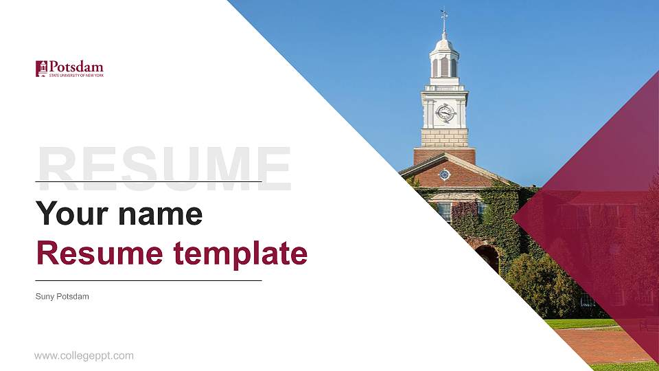 Suny Potsdam Resume PPT Template16:9 ratio PPT effect preview image