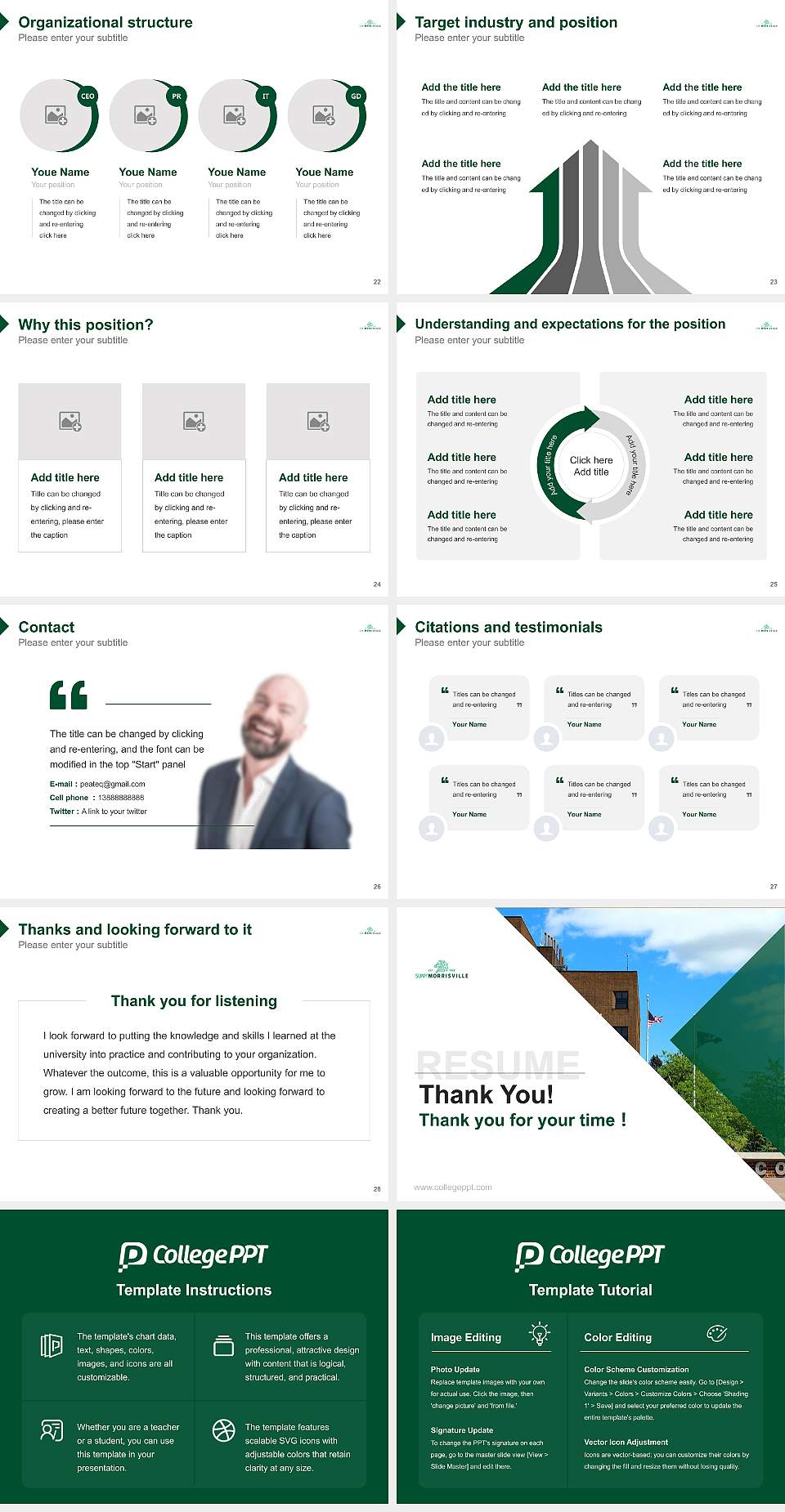 Suny Morrisville Resume PPT Template4:3 ratio PPT effect preview image4