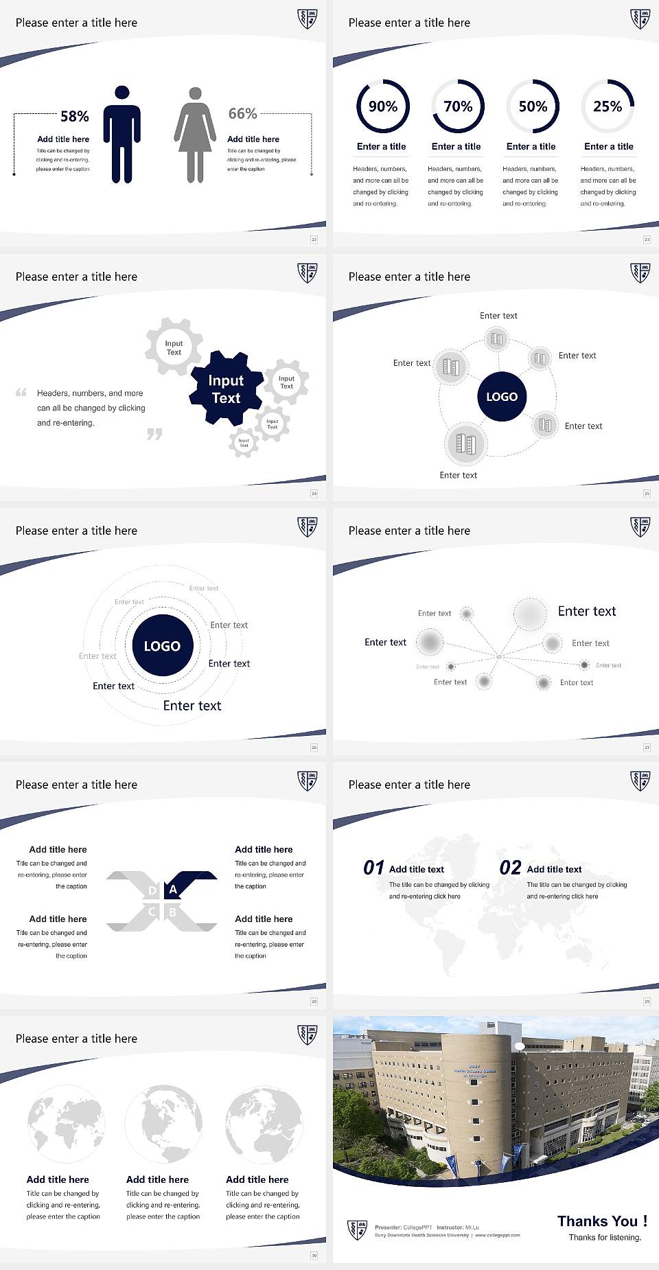 Suny Downstate Health Sciences University Course/Courseware Creation PPT Template4:3 ratio PPT effect preview image4