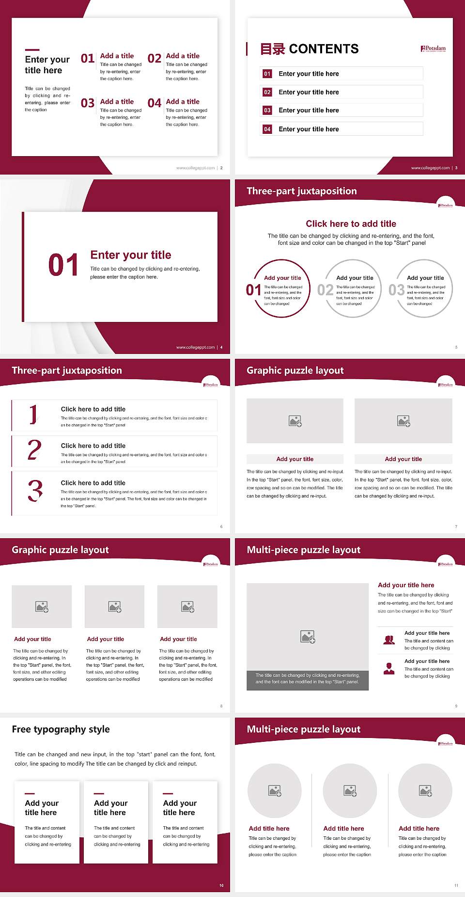 Suny Potsdam Academic Presentation/Research Findings Report PPT Template4:3 ratio PPT effect preview image2