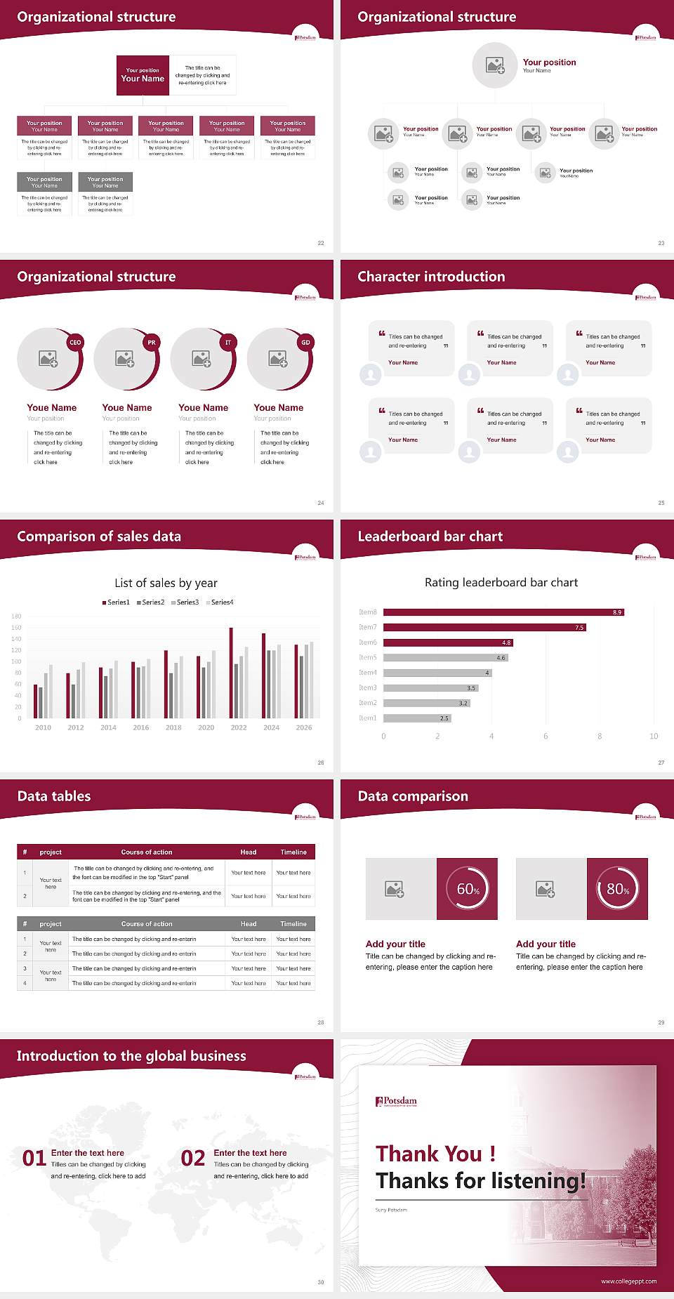 Suny Potsdam Academic Presentation/Research Findings Report PPT Template4:3 ratio PPT effect preview image4