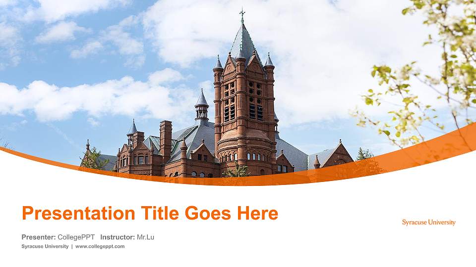 Syracuse University Course/Courseware Creation PPT Template16:9 ratio PPT effect preview image