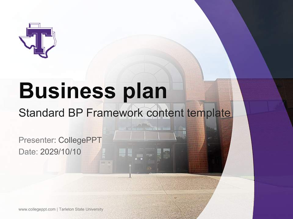 Tarleton State University Competition/Entrepreneurship Contest PPT Template4:3 ratio PPT effect preview image9