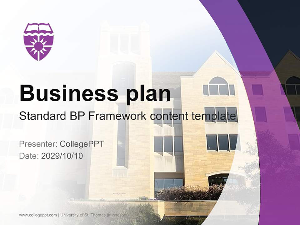 University of St. Thomas (Minnesota) Competition/Entrepreneurship Contest PPT Template4:3 ratio PPT effect preview image9