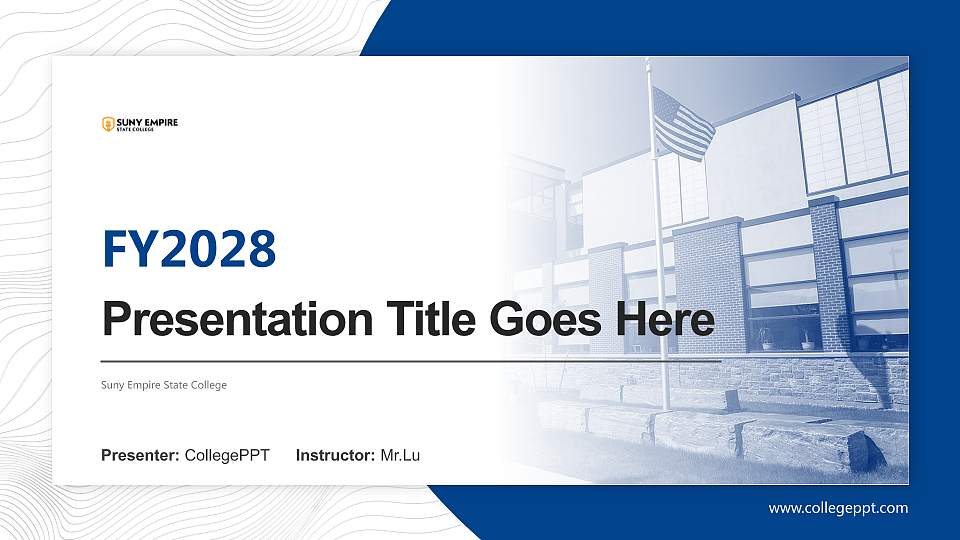 Suny Empire State College Academic Presentation/Research Findings Report PPT Template16:9 ratio PPT effect preview image