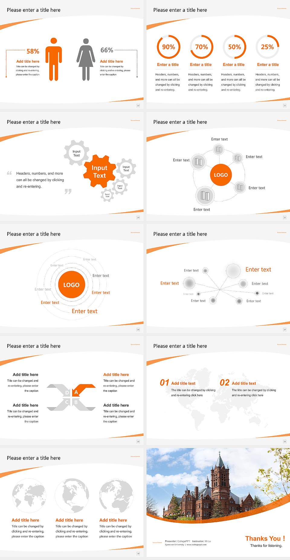 Syracuse University Course/Courseware Creation PPT Template4:3 ratio PPT effect preview image4
