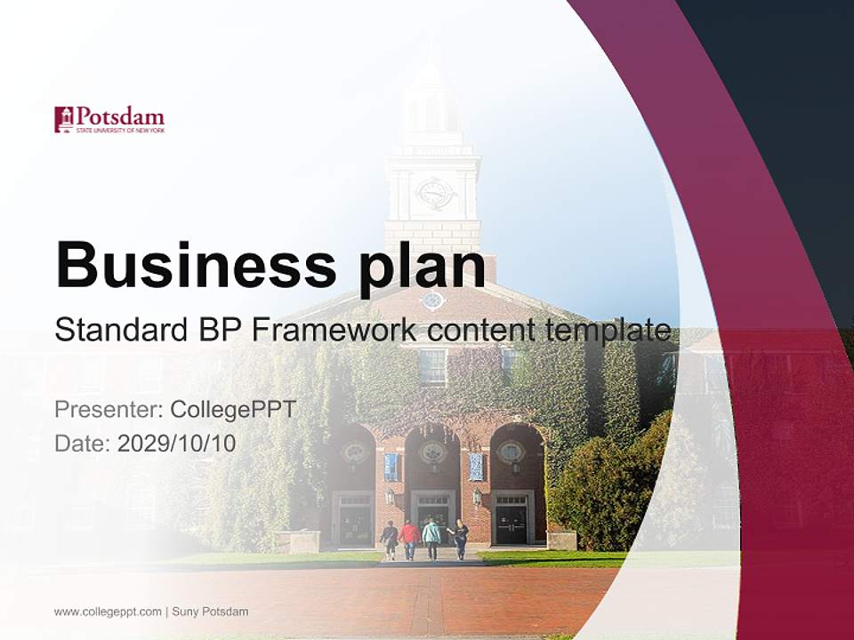 Suny Potsdam Competition/Entrepreneurship Contest PPT Template4:3 ratio PPT effect preview image9